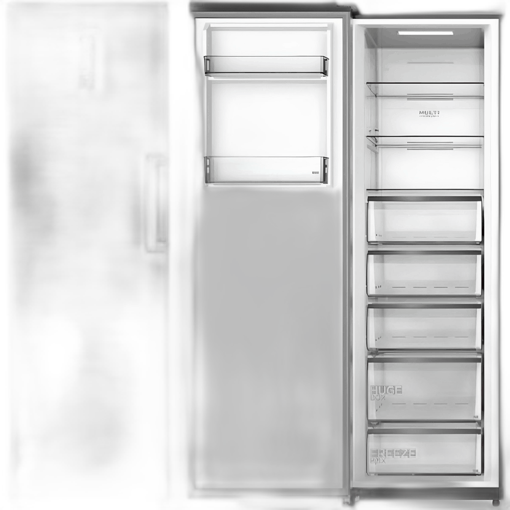 Midea Refrigerator Freezer 385L / 272L - Upper Freezer - Stainless Steel