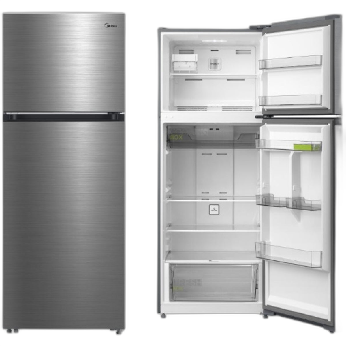 Midea Top Mount Freezer Refrigerator 411 Liters 14.5 CFT, Silver - MDRT580MTE46AED