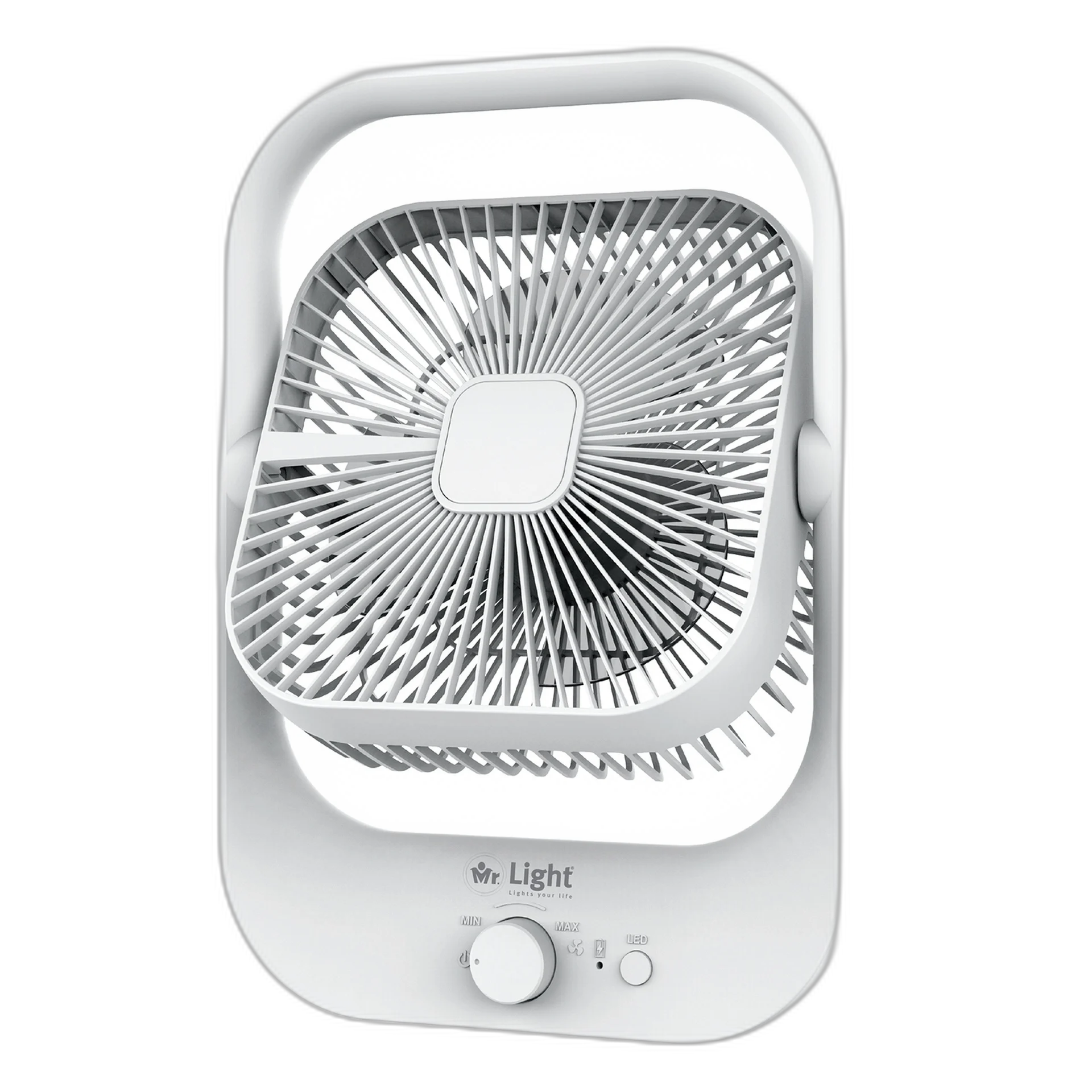 مروحة بمصباح LED قابل لإعادة الشحن من مستر لايت