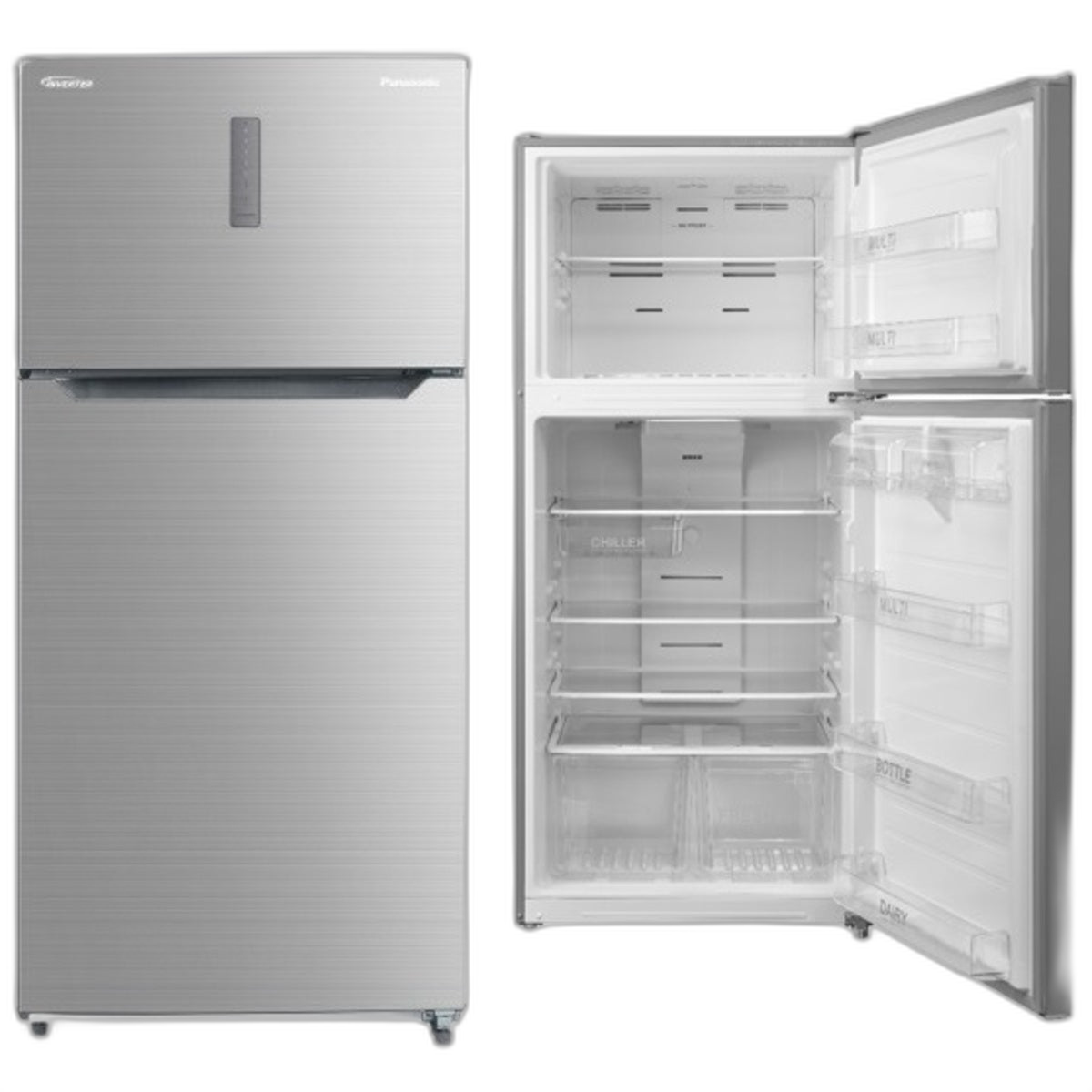 Panasonic Top Mount Freezer Refrigerator 651 Liters, Silver - NR-BC833MSAS