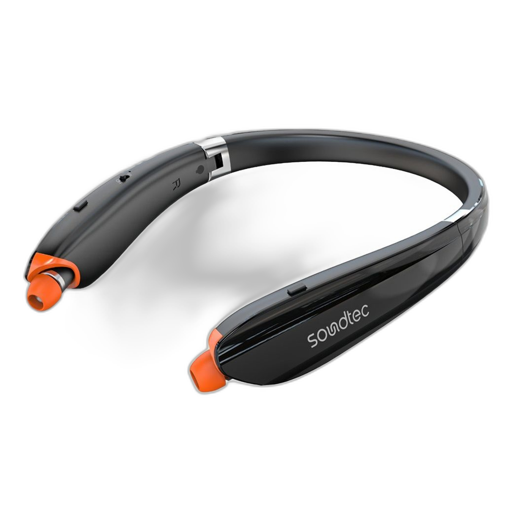 Porodo Soundtec Bluetooth Neck Band with Extendable Earbuds Black PD-STWLEP033-BK