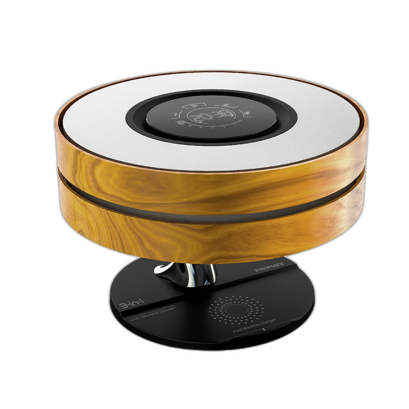 Promate 3-in-1 Contemporary Designed Wireless Speaker with Desk Lamp and Wireless Charger