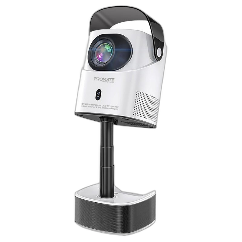 Promate 4K Ultra HD Wireless LCD Projector with Built-In Speaker