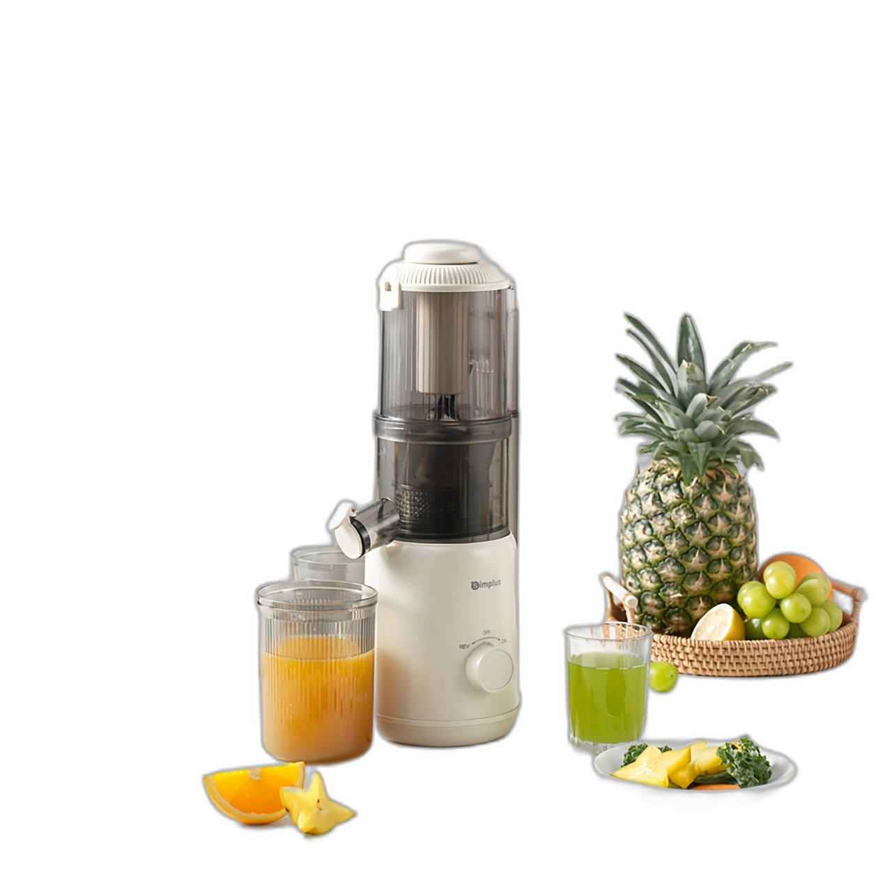 Simplus1set Slow Juicer 950ml 103mm صينية سهلة Clean