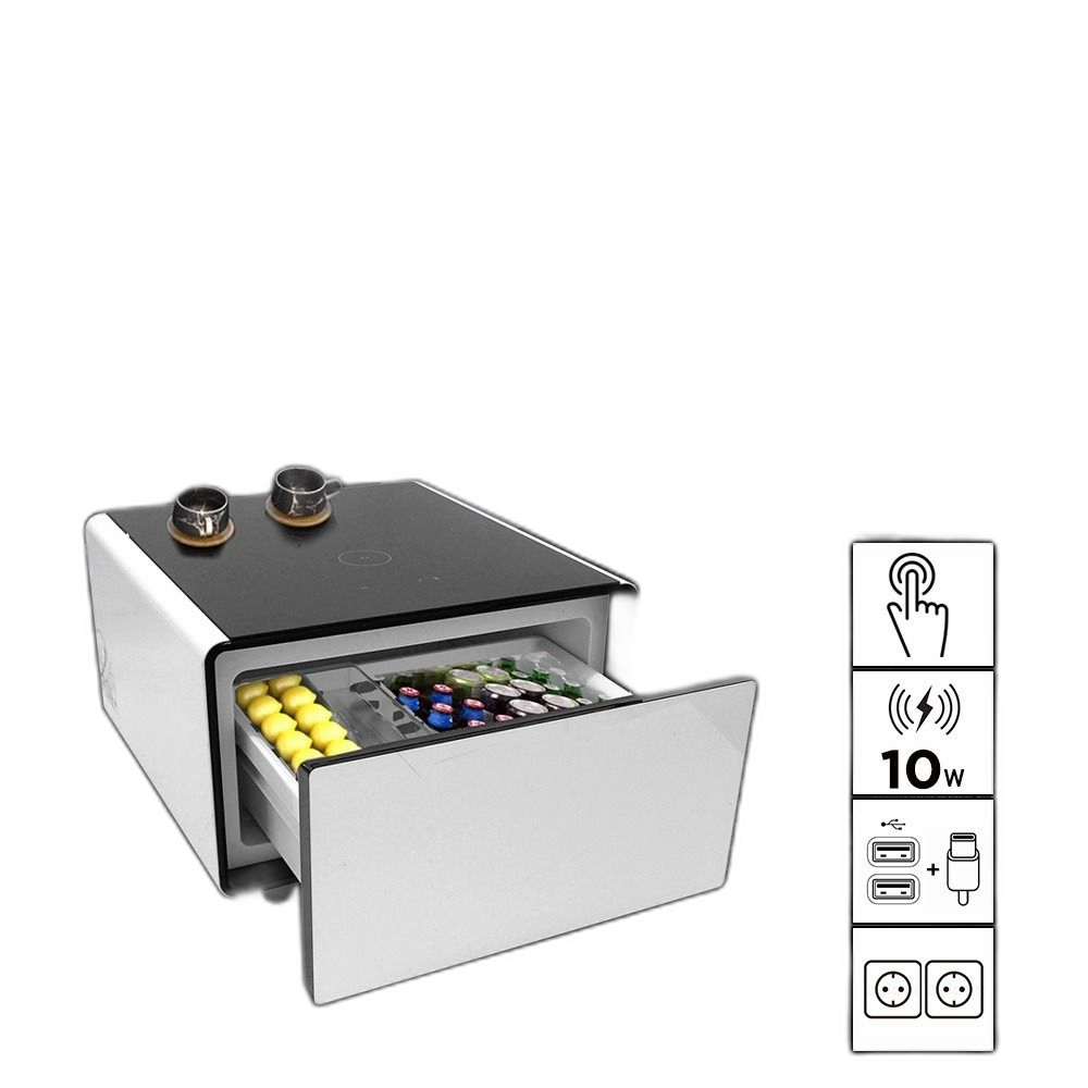 Smartix Coffee Table with 65L Refrigerator & Wireless Phone Charger & 3 USB Ports