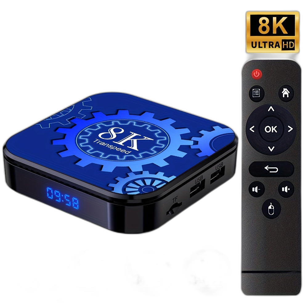 Transpeed Android 13 TV Box EU Plug 8K Dual Wifi BT50 Media Player 48BE