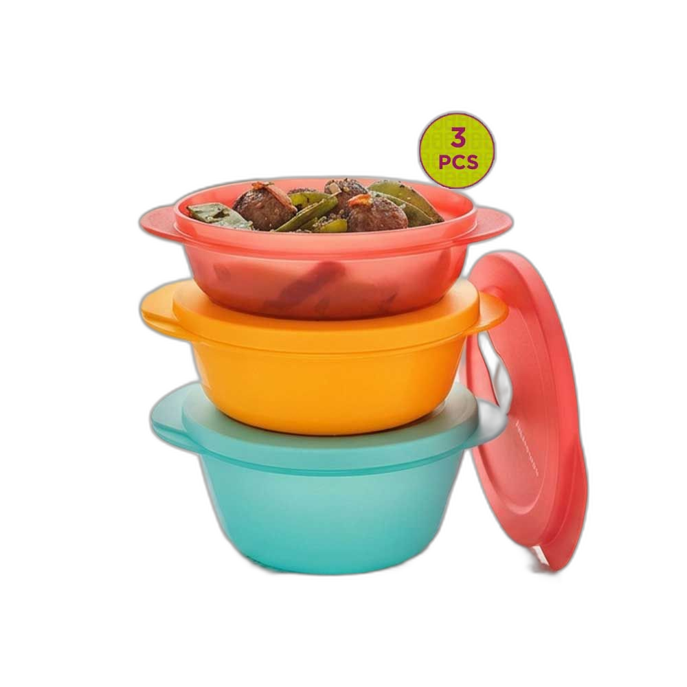 طقم حاويات CrystalWave Geni للميكروويف 3 قطع من Tupperware