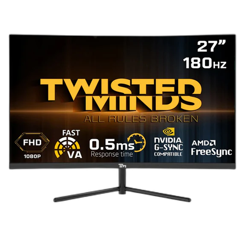 Twisted Minds 27'‘ Curve, FHD 180Hz, VA, 0.5ms, HDMI2.0, HDR Gaming Monitor, 27-inch
