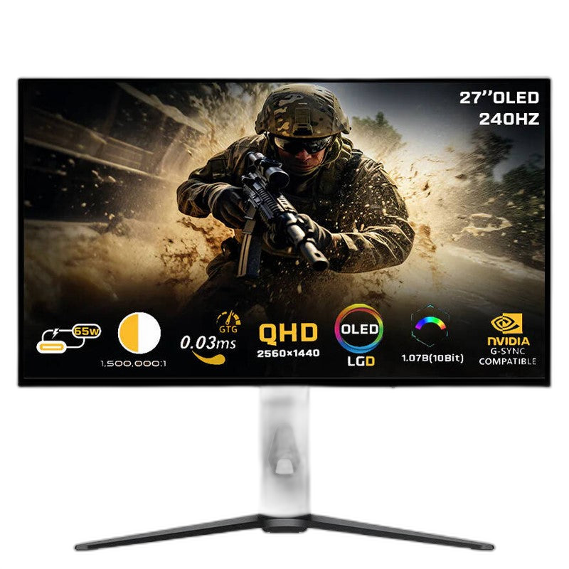 تويستيد مايندز شاشة الألعاب 27 بوصة بريستيج اكس سيريس OLED QHD 240Hz، زمن استجابة 0٫3 ملي ثانية، اتش دي ام اي 2٫1