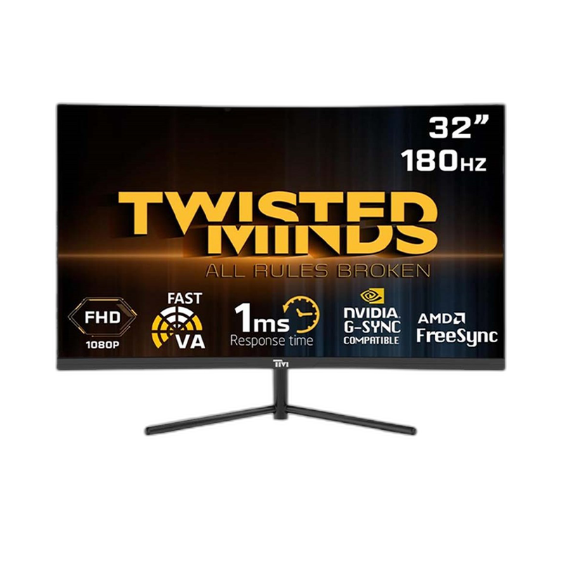 Twisted Minds Eclipse Series Curved 32" FHD - 180HZ 1ms Fast VA Gaming Monitor