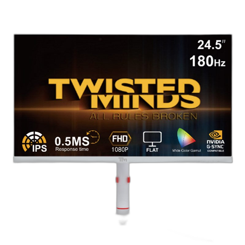 Twisted Minds Frost Series 24" FHD, 180Hz, 0.5ms, Fast IPS, HDMI 2.1 Gaming Monitor