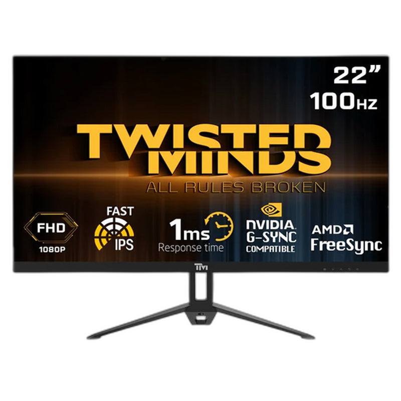 شاشة ألعاب تويستد مايندز TM22FHD100IPS بحجم 22 بوصة FHD IPS و 100 هرتز و 1 مللي ثانية
