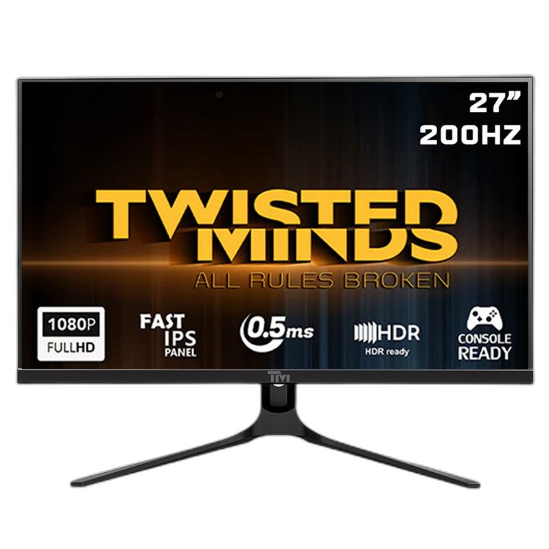 تويستد ميندز شاشة الألعاب TM27FHD200IPS سوبريم سريس مقاس 27 بوصة FHD، 200 هرتز، 0.5 مللي ثانية، HDMI 2.1، لوحة IPS سريعة