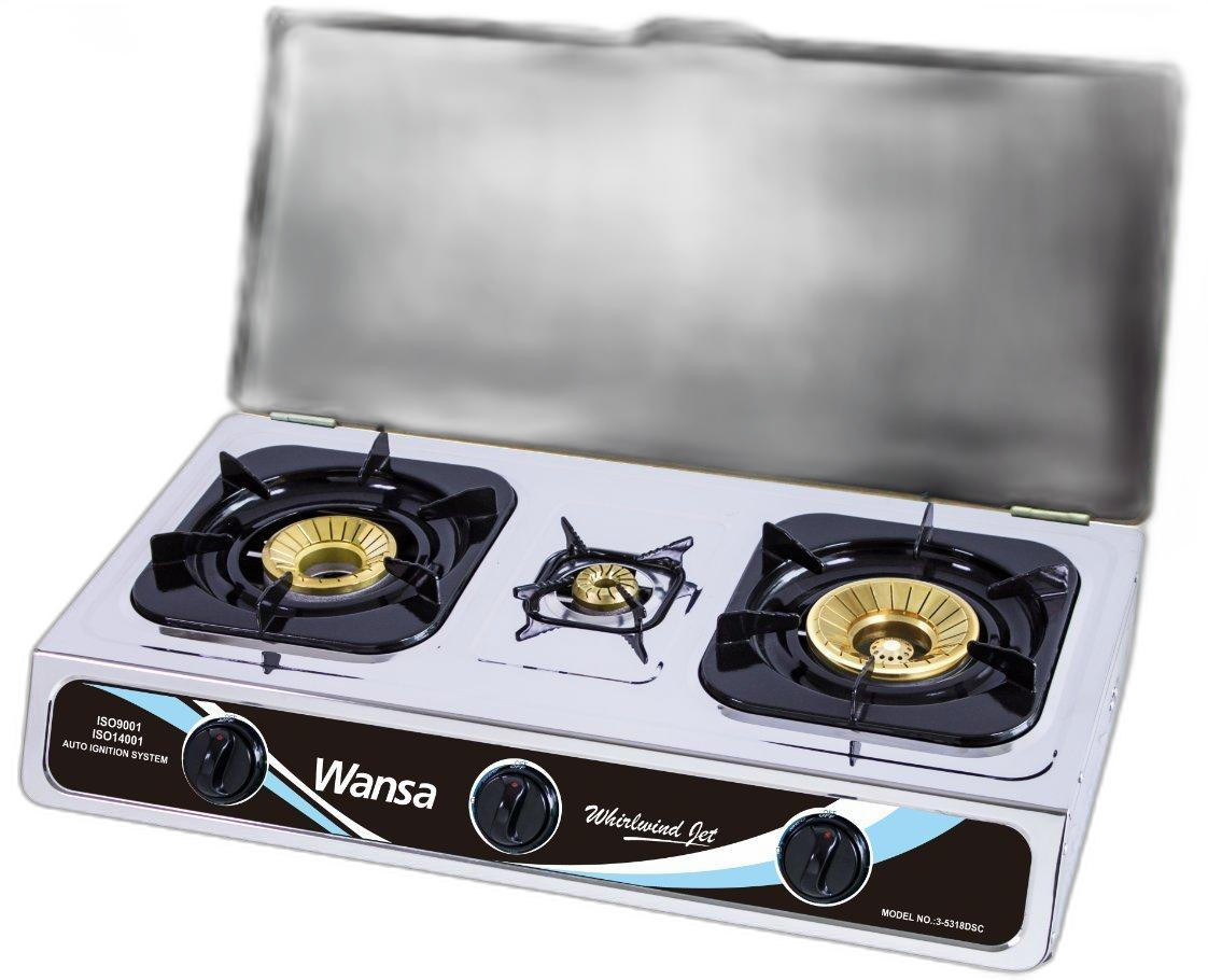 Wansa 3 Burners Stainless Steel Gas Stove - 3-5318DSC