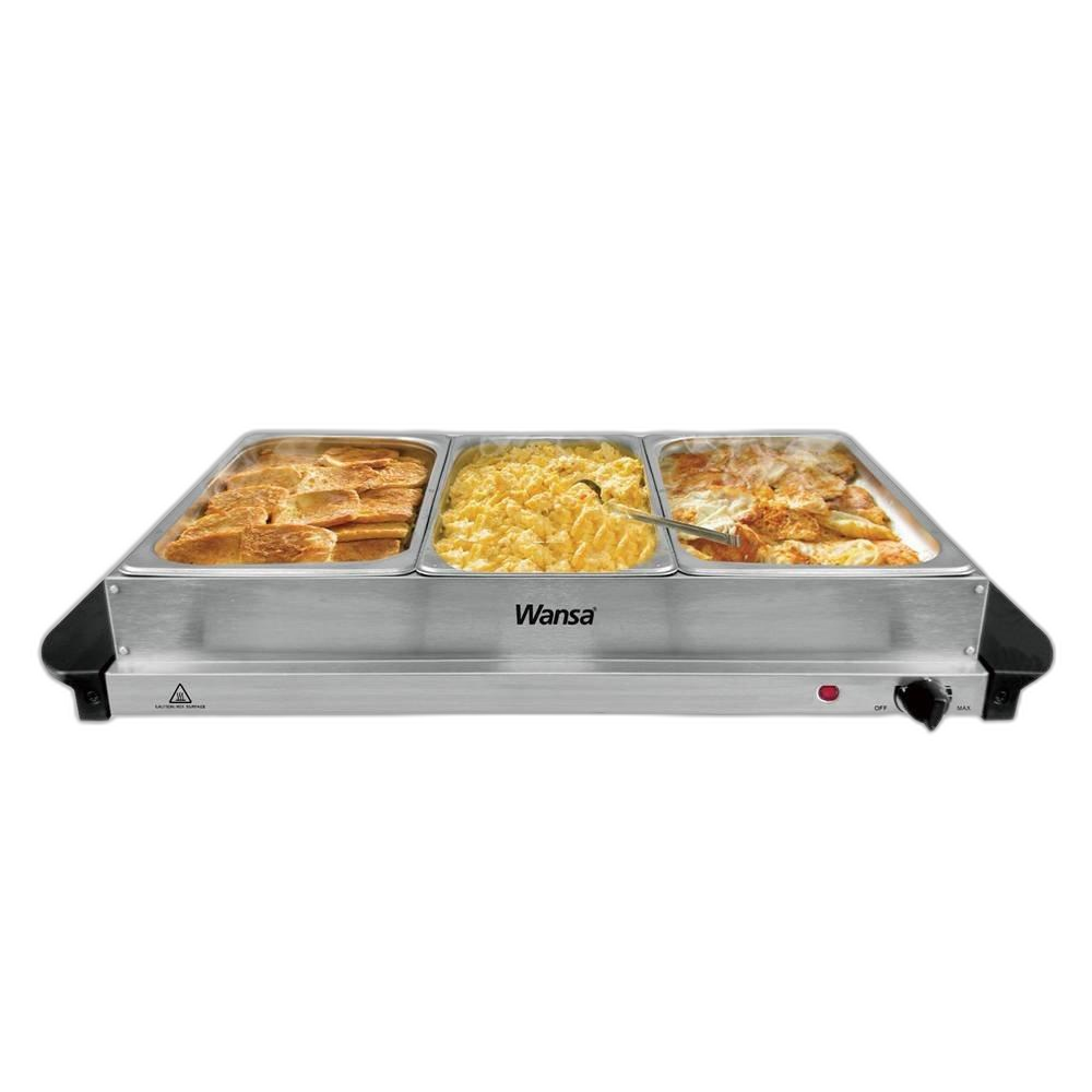 Wansa 3 Dish Countertop Food Warmer, 300 W, TG-BS300- Stainless Steel
