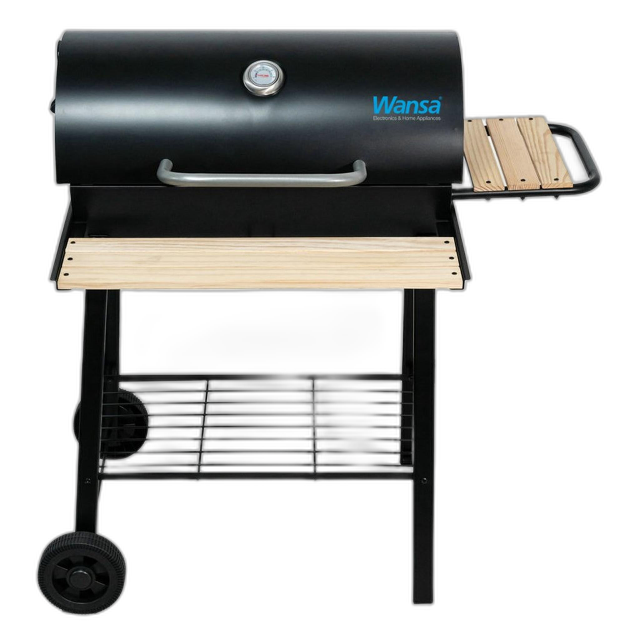 Wansa Wooden Charcoal Grill with Side Shelves, LX100212