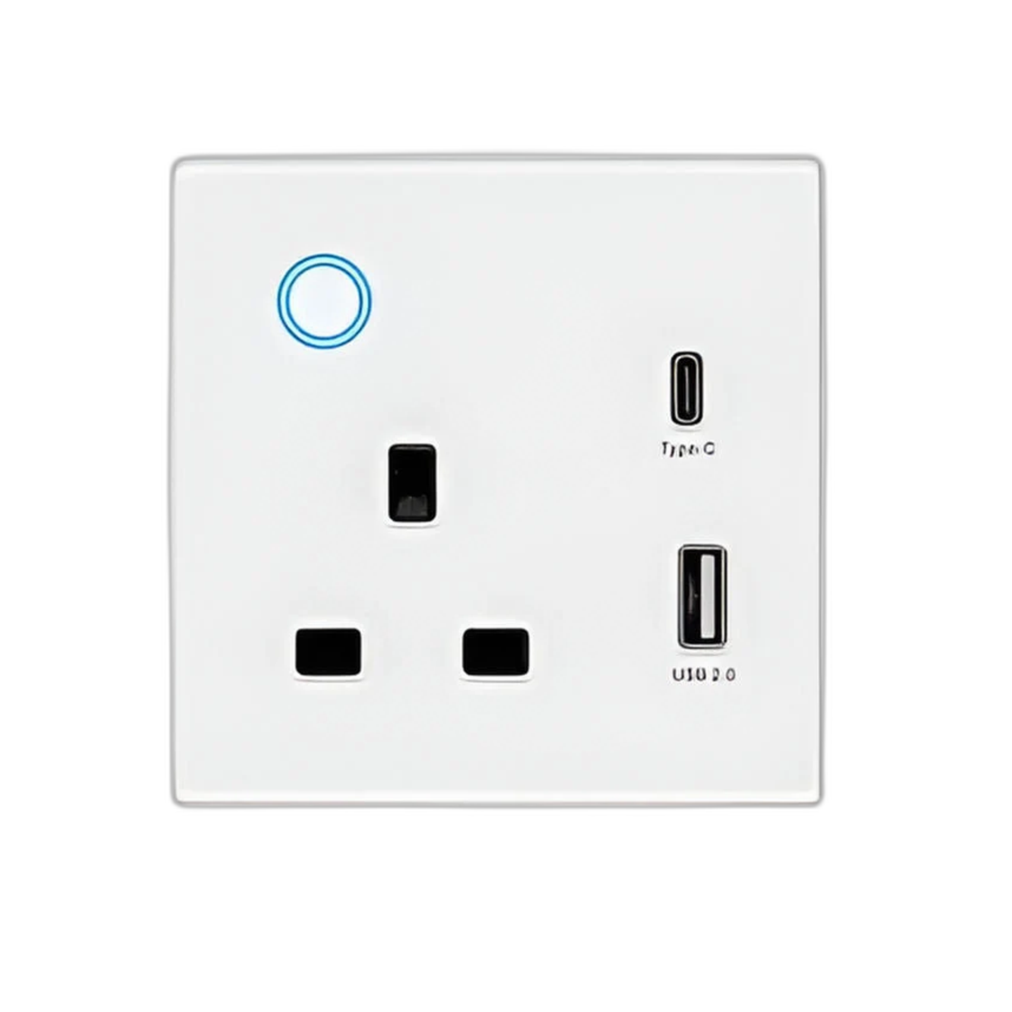 مقبس كهربائي مفرد ذكي واي فاي Gopeta (13 أمبير) مع منفذي شحن (USB-A & USB-C)