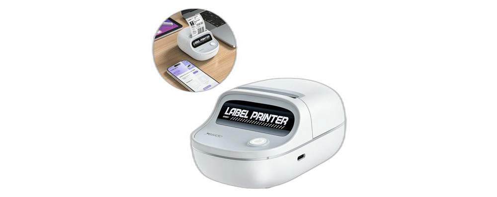 طابعة الملصقات الحرارية المحمولة YESIDO SP10 لاسلكية بدقة عالية 203 DPI