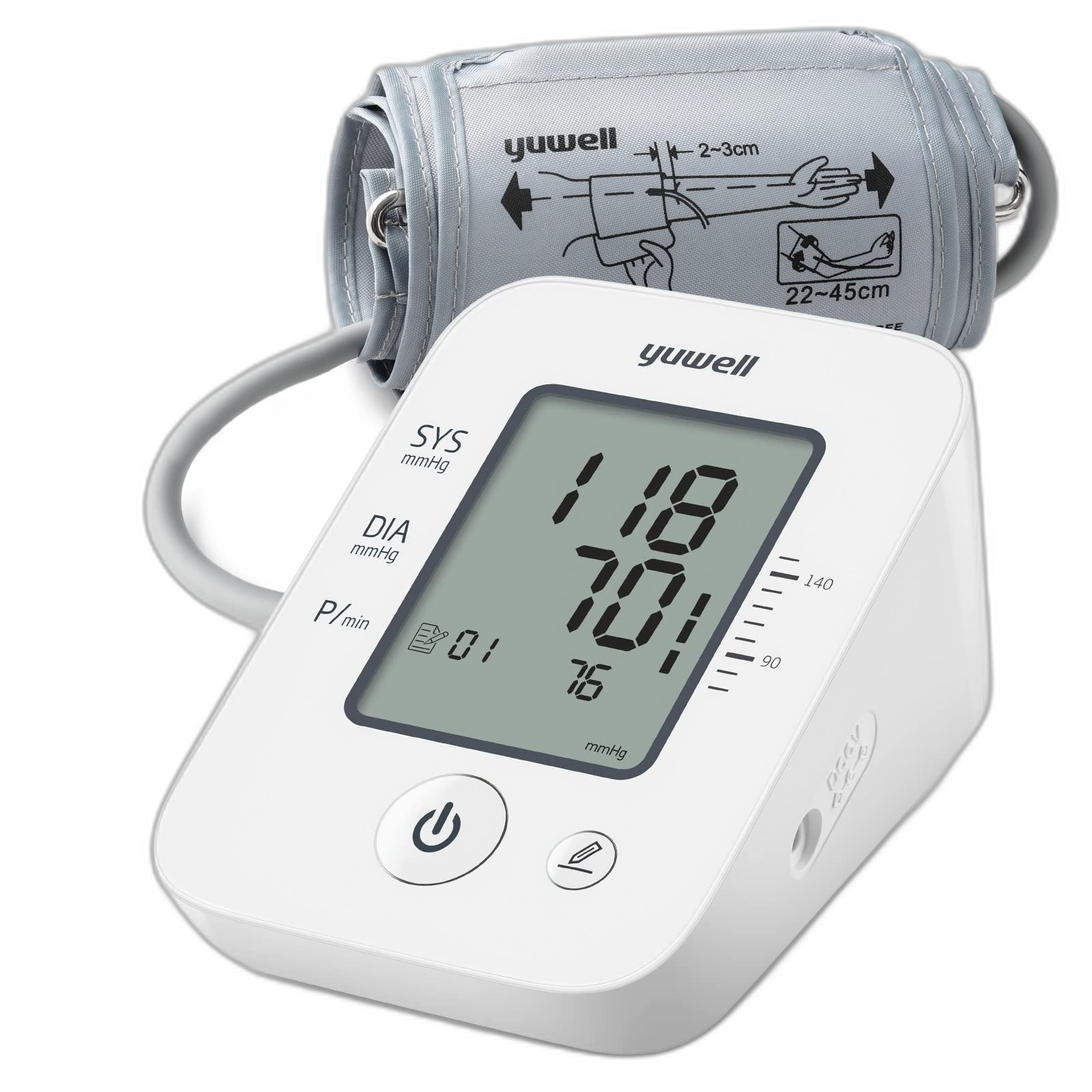 Yuwell Electronic Blood Pressure Monitor White - YE660E