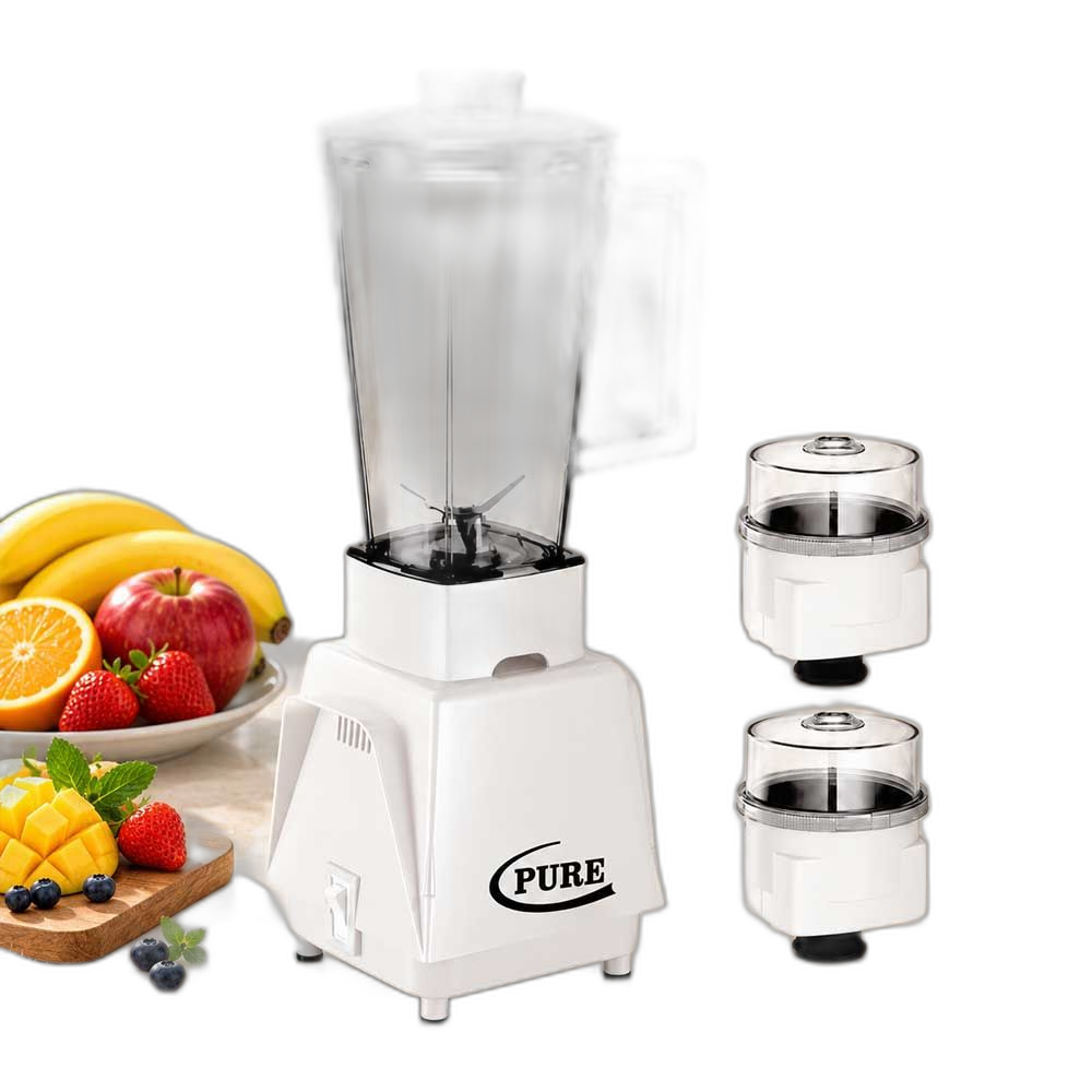 خلاط كهربائي 1 لتر 300 واط مع 2 مطحنة من Pure