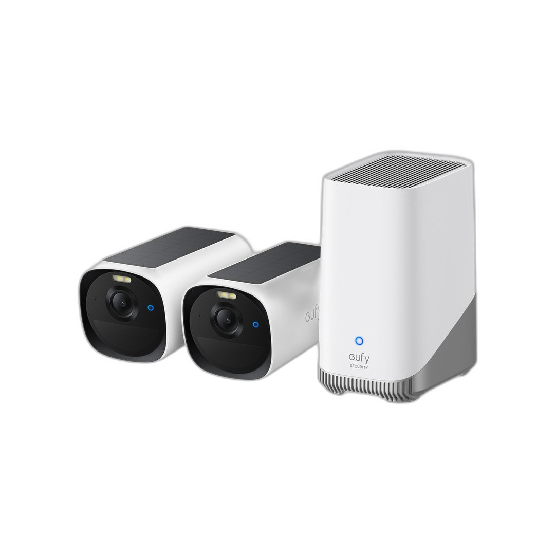 eufy Security eufyCam E40 Wireless 2K Solar Security Camera Kit – 2 Cameras with HomeBase 2